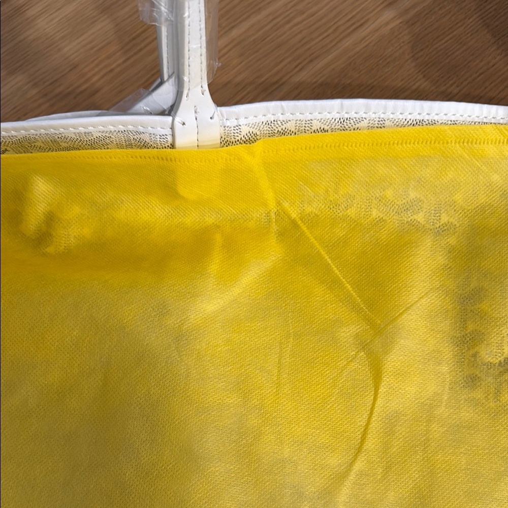 Yellow and White Tote Bag